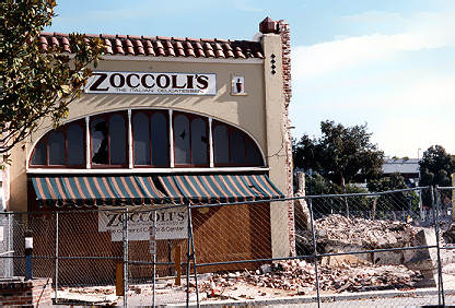 Damaged Zoccoli's building