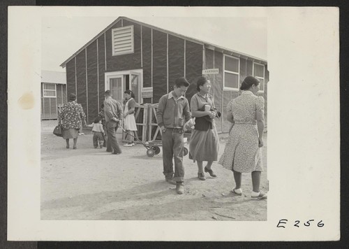 The exterior of a store in which the canteen is located in Block 8. Photographer: Parker, Tom Denson, Arkansas