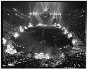 Electrical parade at the Los Angeles Memorial Coliseum, ca.1932