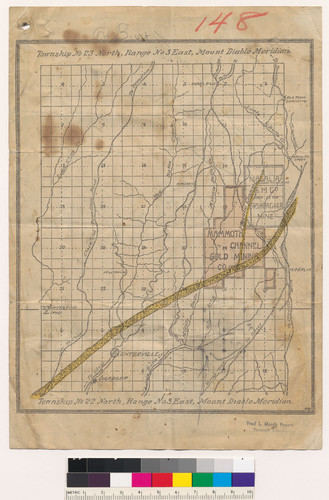 Map showing part of State of California also location of Mammoth Channel and Magalia Mines [Collection of mining maps of Butte County, California]