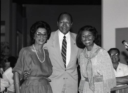 Tom Bradley with Aurelia Brooks and Yvonne Brathwaite Burke, Los Angeles, 1984