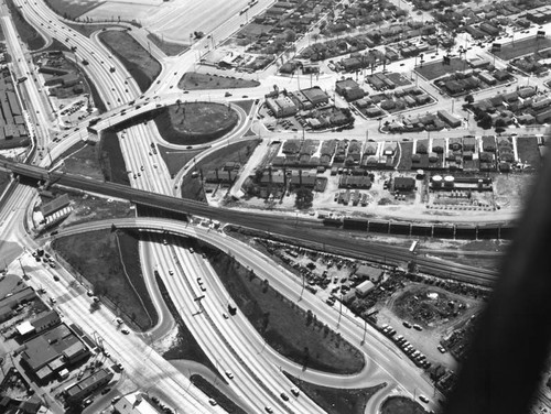 Atlantic Boulevard and Santa Ana Freeway, Central Manufacturing District, looking south