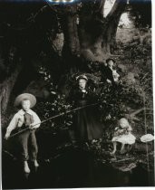 Borgeson family photo by a creek, circa 1870s