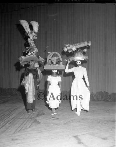 Decorative hats, Los Angeles, 1962