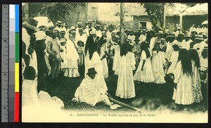 Celebration with music and dancing, Madagascar, ca.1920-1940