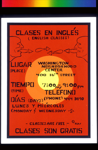 Clases en Inglés, Announcement Poster for
