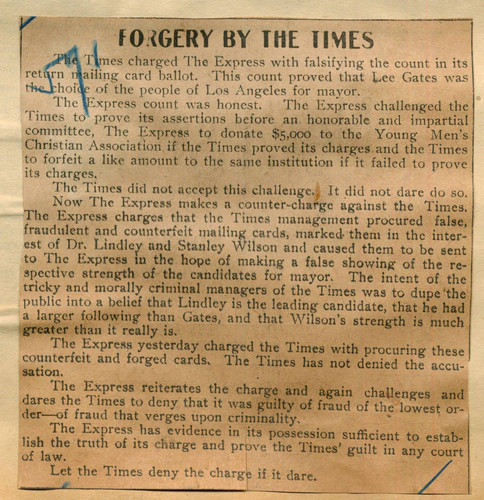 Forgery by the Times