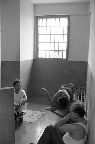 Men in prison, Nicaragua, 1980
