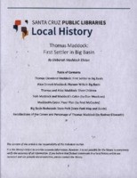 Thomas Maddock: First Settler in Big Basin