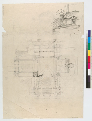 Plan of Auditorium with sketch