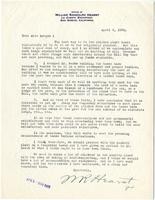 Letter from William Randolph Hearst to Julia Morgan, April 3, 1930