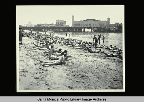 Recreation Department beach swimming lessons held July 7, 1949