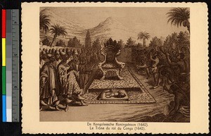 Drawing of a local king's throne, Congo, ca.1920-1940