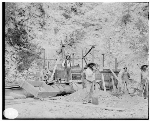 A construction crew at the site of an unknown hydro plant