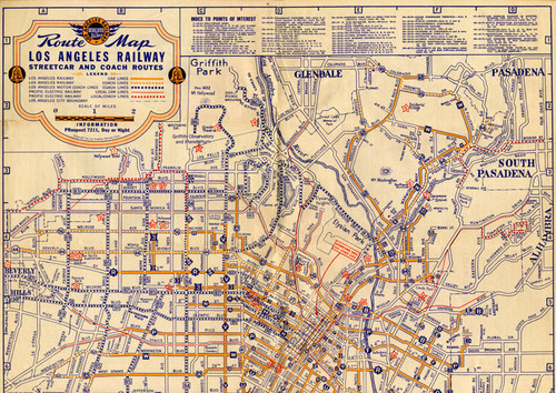Official Los Angeles Railway Route Map, 1945 (page 2)