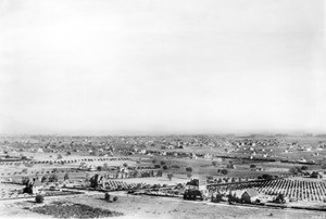 Panoramic view of Monrovia from the hills, looking south, ca.1892