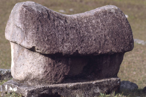 A carved stone slab, Tierradentro, Colombia, 1975