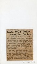 KG0, WGY Order Ended by Decision