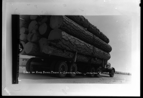 Logs on Huge Diesel Truck at Lakeview, Ore