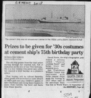 Prizes to be given for '30s costumes at cement ship's 76th birthday party