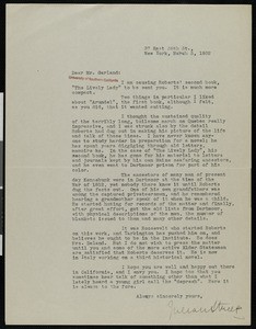 Julian Street, letter, 1932-03-03, to Hamlin Garland