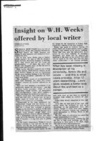 Insight on W.H. Weeks offered by local writer