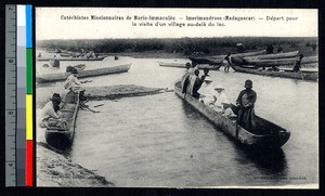 Mission work via canoe, Madagascar, ca.1920-1940