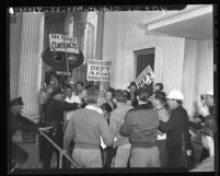 M.G.M. studio, fighting between A.F.L. strikers and A.F.L. nonstrikers in 1946