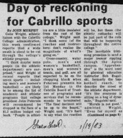 Day of reckoning for Cabrillo sports