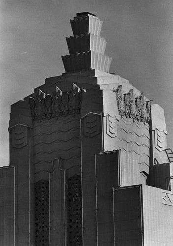 Beverly Theater tower, exterior view