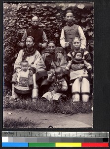 Two Christian preachers and families, Sichuan, China, ca.1900-1920