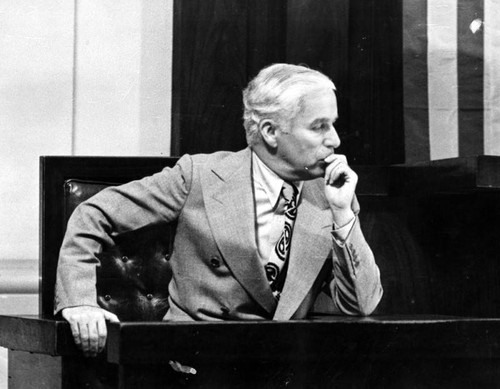 Chaplin on stand during paternity trial