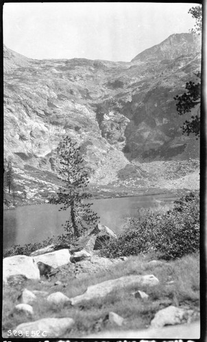 High Sierra Trail Investigation, Hamilton Lake, Kaweah Gap. Right panel of a three panel panorama. View to Kaweah Gap