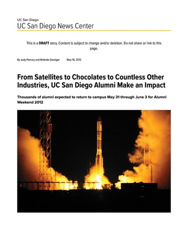 From Satellites to Chocolates to Countless Other Industries, UC San Diego Alumni Make an Impact