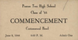 Ticket to Poston Two High School class of '44 commencement Cottonwood Bowl