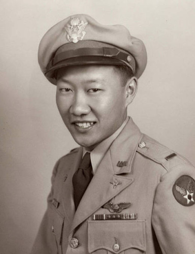 Photograph of Delbert Wong in uniform