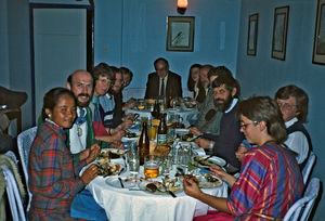 DSM Chairman, Rev. Ole Christiansen with the Danish missionaries in Kathmandu, Nepal, ca. 1986