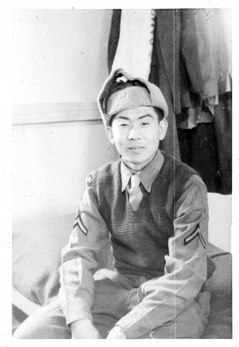 [Toshikuni Taenaka in US Army uniform]