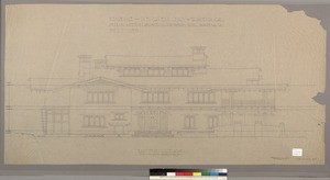 East (front) elevation, residence for D. B. Gamble