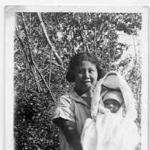 "Yurok mother and child, Requa, Cal. about '40."