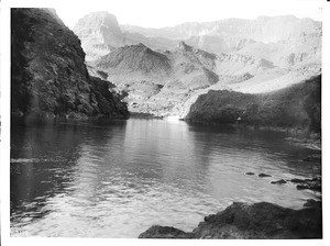 Looking west on the Colorado River from Bass's Ferry, Grand Canyon, ca.1900-1930