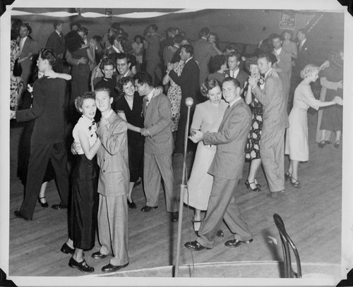 Couples on the Dance Floor of Woodbury College's 1948 Huckster's Ball