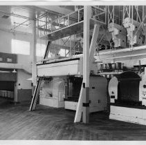 Interior view of the dough mixing room for Old Home and Betsy Ross Bread for Pioneer Baking Company