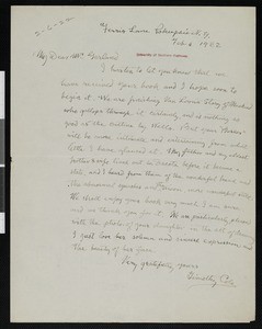 Timothy Cole, letter, 1922-02-06, to Hamlin Garland