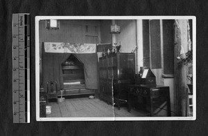 Decorated bedroom for exhibition, Fuzhou, Fujian, China, ca.1911-1913