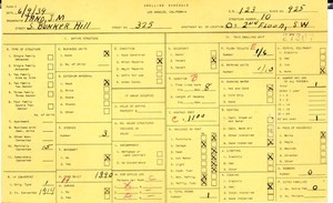 WPA household census for 325 S BUNKER HILL, Los Angeles