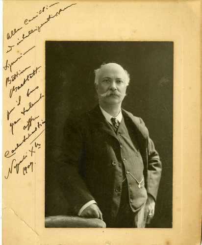 Autographed publicity photograph of unidentified man, standing Autographed publicity photograph of unidentified man, standing