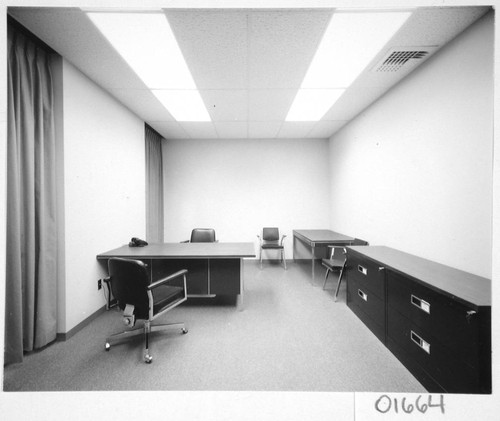 Typical large office in the new wing of Mount Wilson Observatory's office building, Pasadena