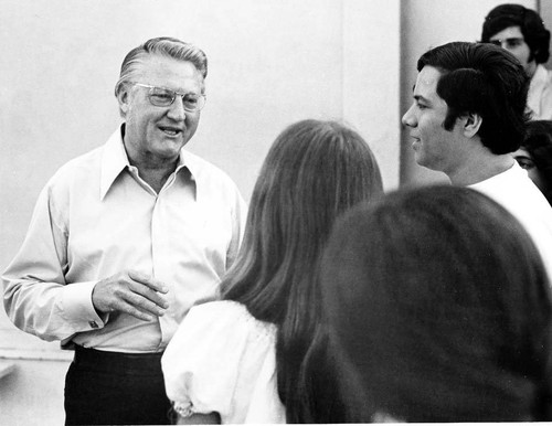 Van Nuys High School visit, circa 1974--Congressman James C. Corman