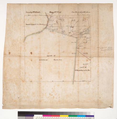 Manuscript map of lands east of Aliso Creek